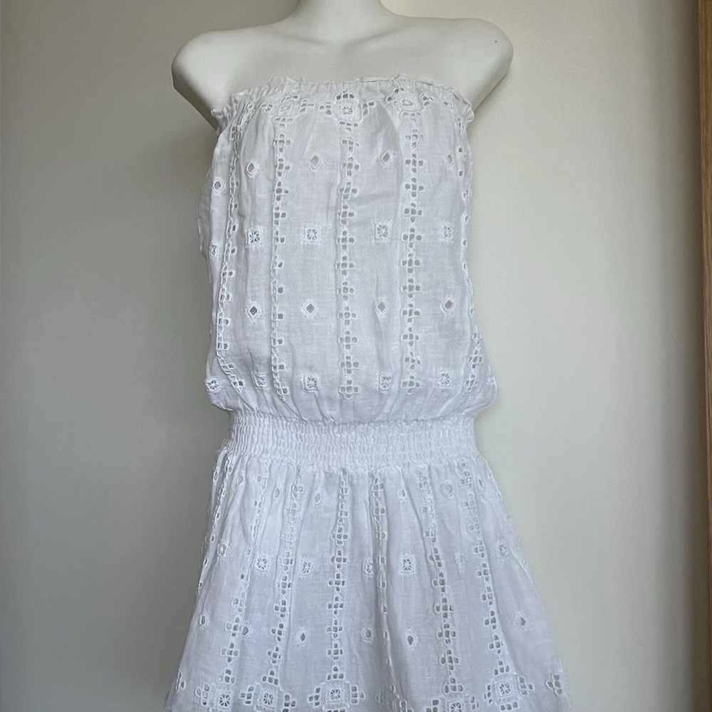 Temptations White Strapless Sundress Maxi